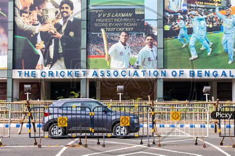 Image of Eden Gardens cricket stadium, Kolkata, India. First over day ...