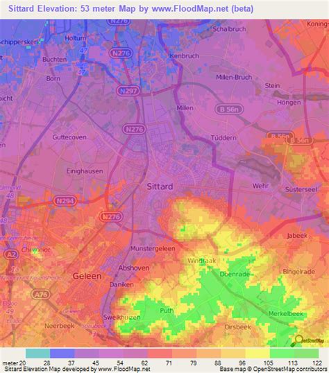 Elevation of Sittard,Netherlands Elevation Map, Topography, Contour