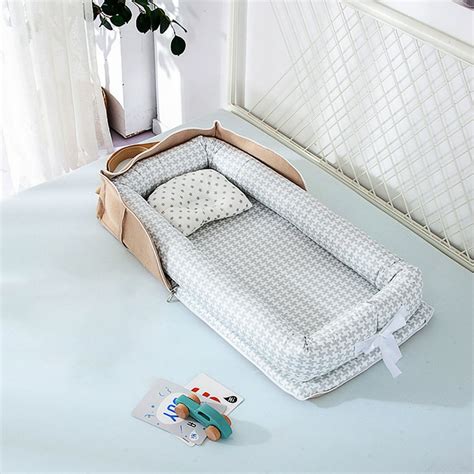 Portable Baby Bed for Boys Girls Travel Bed Foldable Infant Cotton Crib ...