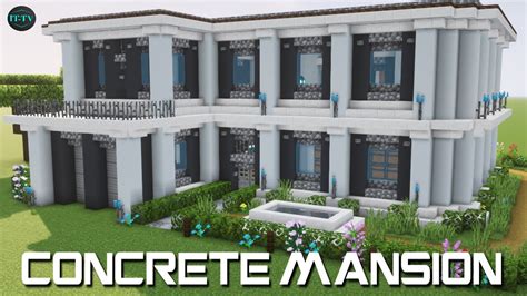 Building A GRAY AND WHITE CONCRETE HOUSE In Minecraft - TUTORIAL - YouTube