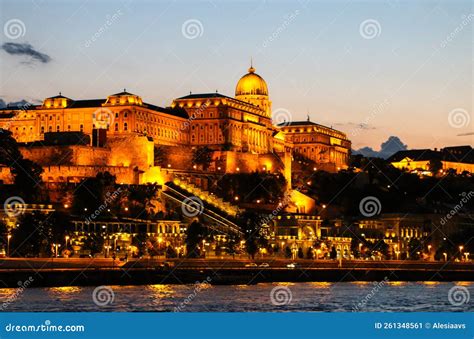 Evening View of the Danube River, Bridges, Sights of Budapest. Hungary ...