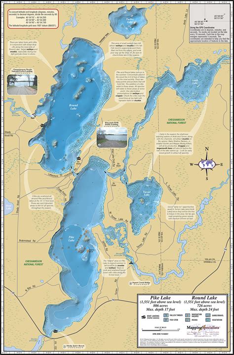 Pike & Round Lakes Fold Map - Mapping Specialists Limited