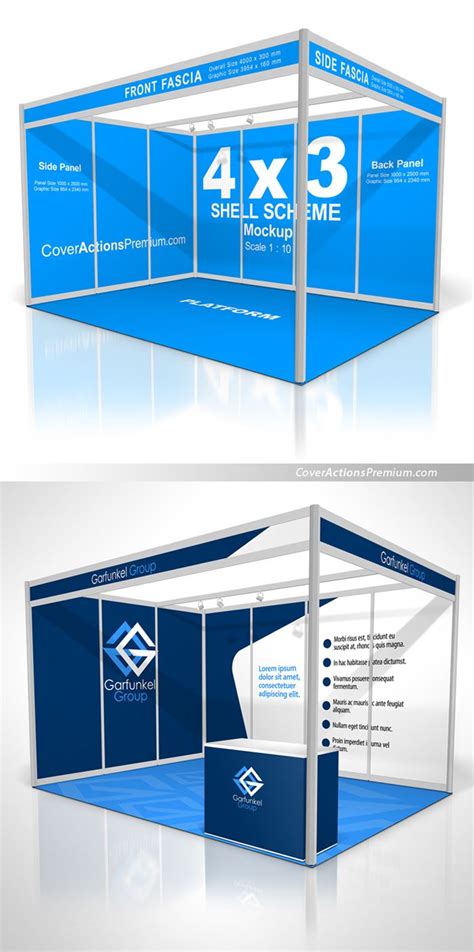 Shell Scheme Booth Mockup | Cover Actions Premium | Mockup PSD Template | Event booth design ...