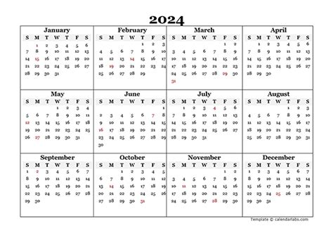 2024 Word Calendar Template Printable Form - 2024 CALENDAR PRINTABLE