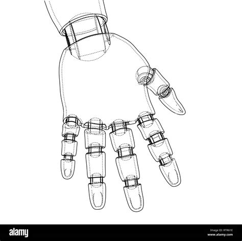 Robot hand outline. Vector rendering of 3d Stock Vector Image & Art - Alamy