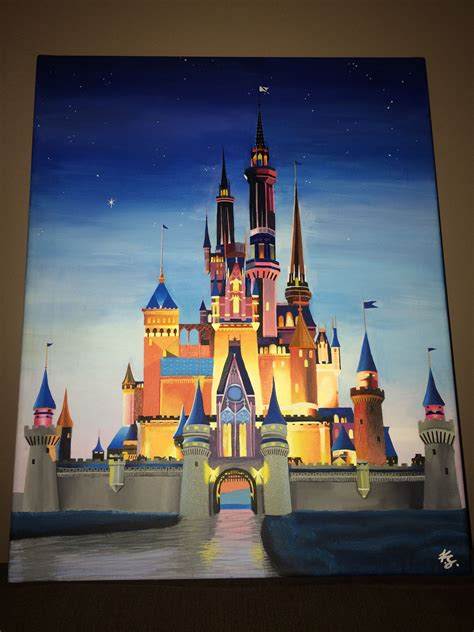 Disney Cinderella Castle painting on canvas $300 | Disney canvas art, Disney paintings, Disney ...