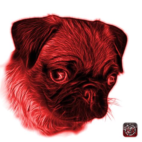 Red Pug - 9567 Fs W Digital Art by James Ahn