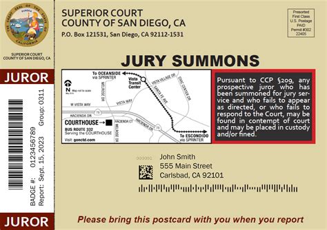 San Diego Superior Court to Expand Postcard Jury Summons throughout San ...