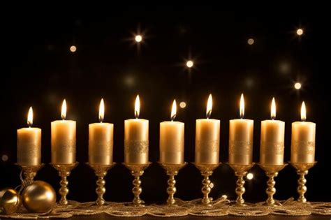 Premium Photo | Candlelit Blessings Abound Hanukkah Candles photo