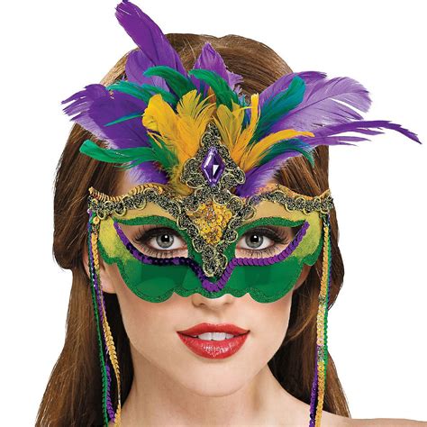 Venetian Feather Mardi Gras Mask 12in x 14in | Party City | Mardi gras mask, Mardi gras party ...