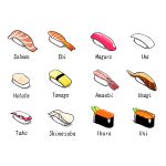 Eel sushi vector art | Free SVG