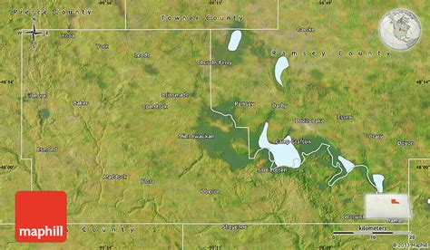 Satellite Map of Benson County