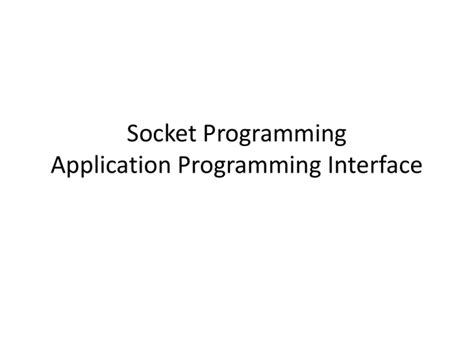 Socket Programming