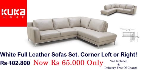 Kuka Home Pailles- Full Leather Sofa Set | Best Daily Black Friday ...