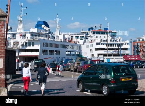 Wightlink Isle of Wight car ferry terminal Portsmouth Stock Photo - Alamy