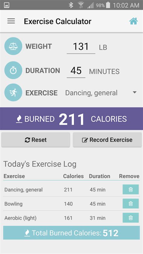 Exercise Calorie Calculator - Android Apps on Google Play