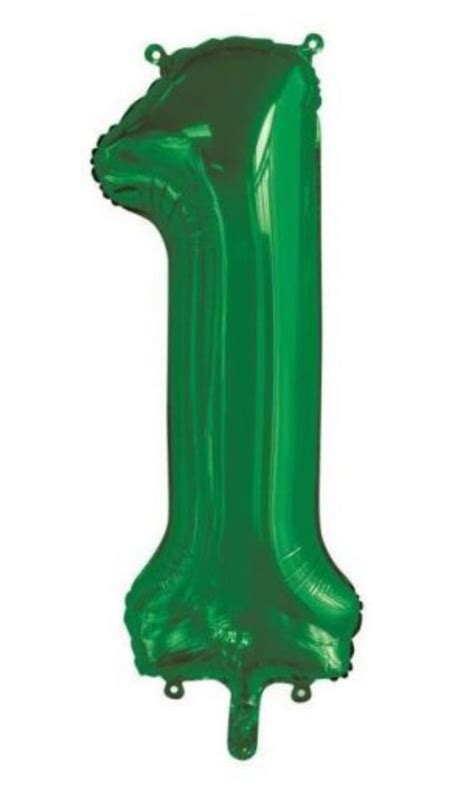 Large Number One Foil Balloon Green | The Party's Here