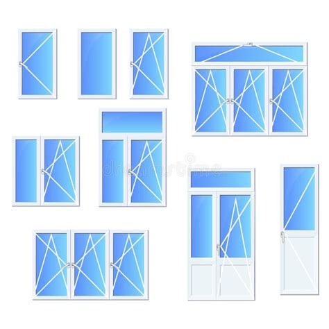 Different Types of Windows and Doors. Stock Illustration - Illustration ...