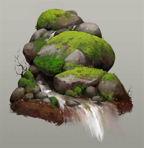 ArtStation - Stone and Moss, Nick Serpilov | Digital painting tutorials, Environment concept art ...