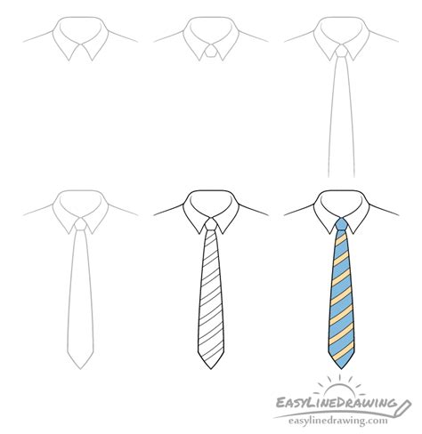 How to Draw a Tie Step by Step - EasyLineDrawing