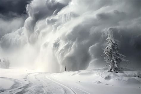 Premium AI Image | Natures blizzard art snow storm photos