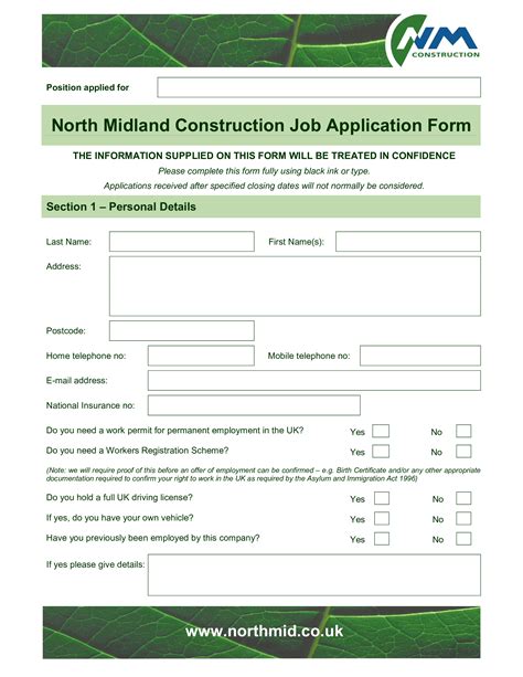 Construction Employee Application Form - How to create a Construction Employee Application Form ...
