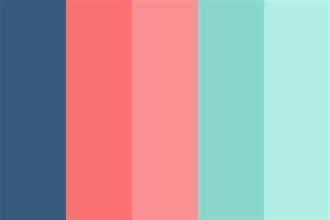 Coral Teal Blue Color Palette