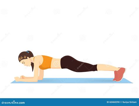 Perfect Body with the Plank Exercise. Stock Vector - Illustration of healthy, fatty: 60460290