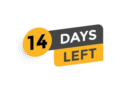 14 days Left countdown template. 14 day Countdown left banner label button eps 10 21384822 ...