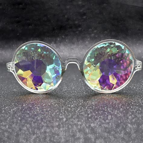 Kaleidoscope Glasses Round Rave Featival Party Sunglasses Women Men Diffracted Lens Holographic ...
