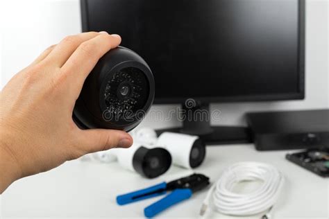 Security camera setup stock photo. Image of home, cctv - 204486868