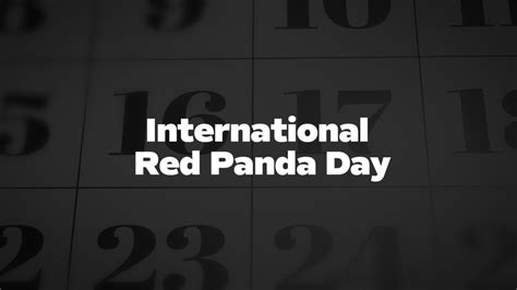 International-Red-Panda-Day - List Of National Days