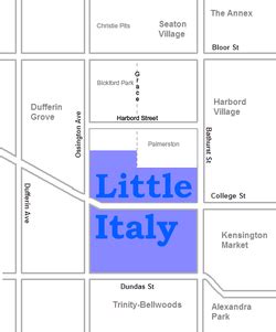 Map of Little Italy - Toronto | Little italy toronto, Old toronto, Little italy