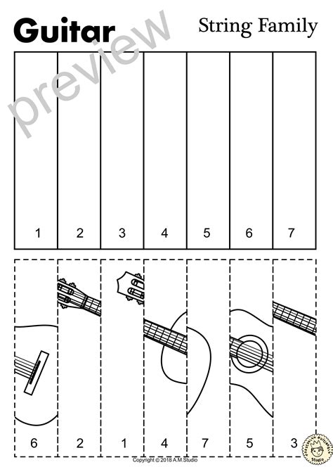 String Family Instruments Line Puzzles & Coloring Pages | Music ...