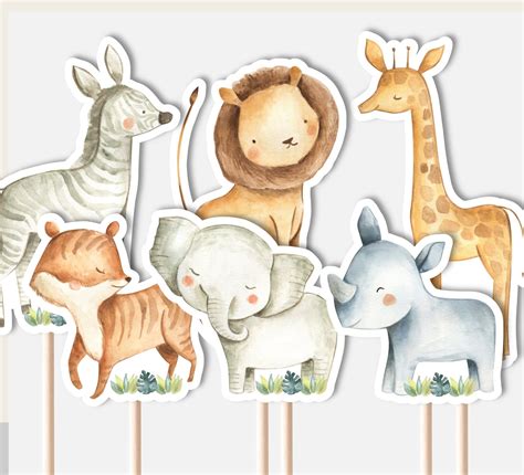 PRINTABLE Safari Jungle Animals Centerpieces Cutout Birthday - Etsy