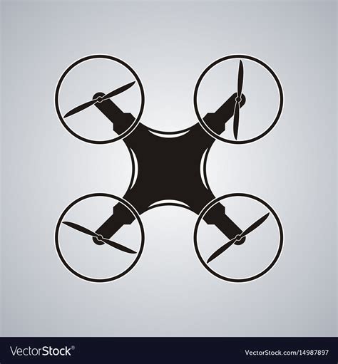 Drone icon black logo element top view Royalty Free Vector