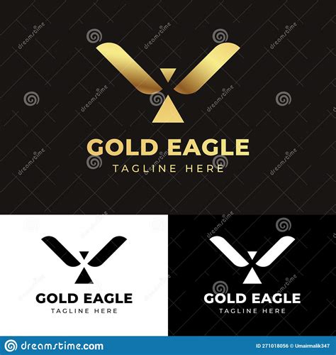 Gold Eagle Logo stock vector. Illustration of channel - 271018056