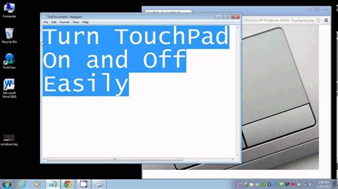 Turn TouchPad On and Off Easily - YouTube