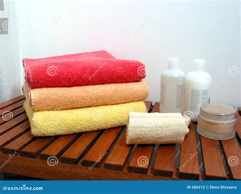 Spa or Bathroom Accessories Stock Photo - Image of fresh, bench: 586212