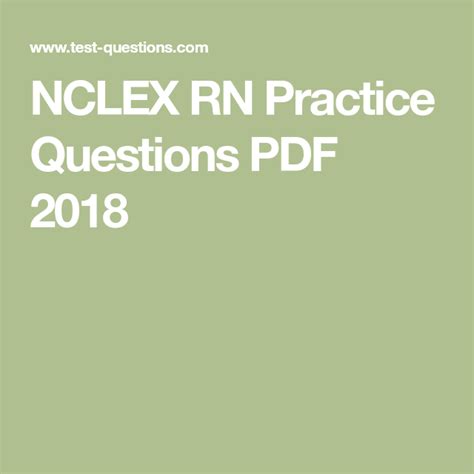 NCLEX RN Practice Questions PDF 2018 | Nclex rn practice questions, Nclex, Nclex rn