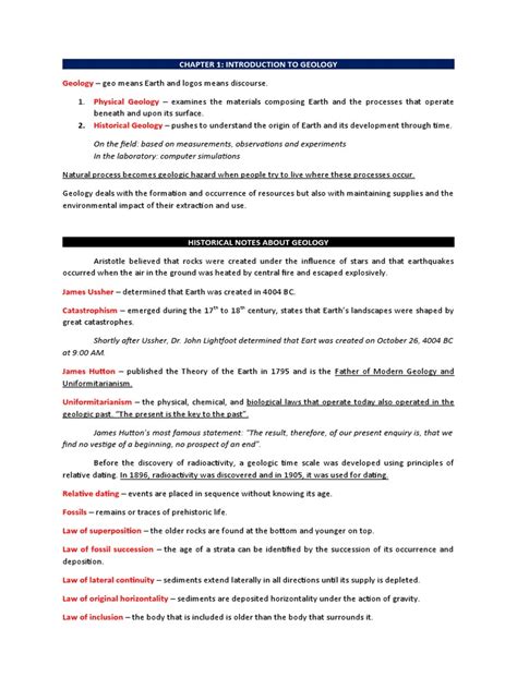 CHAPTER 1 - Principles of Geology | PDF | Plate Tectonics | Seabed