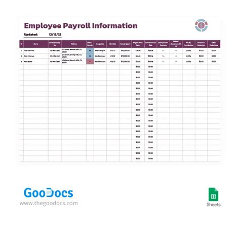 Free Simple Payroll Template In Google Sheets