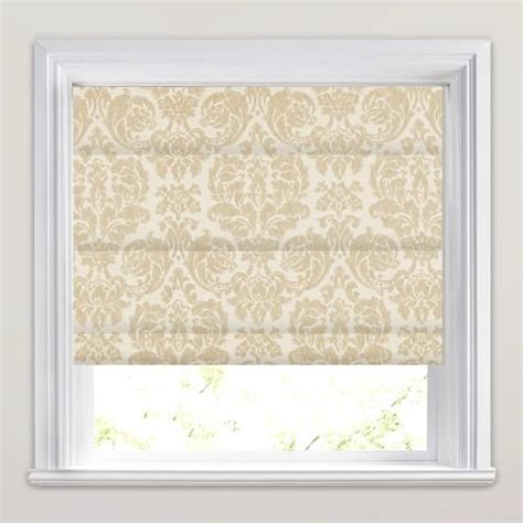 Natural Made to Measure Cream & Linen Damask Patterned Roman Blinds ...