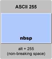 ASCII code Non-breaking space or no-break space, American Standard Code ...