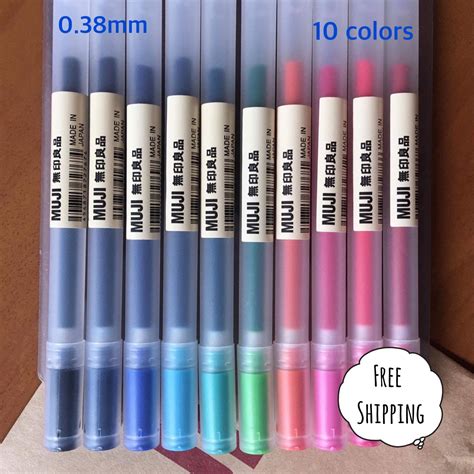 MUJI Gel Pens set Muji Japan Gel ink pens 10 colors 0.38mm | Etsy