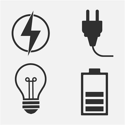 Premium Vector | Electric icons set on white backgroundvector illustration isolated on white ...