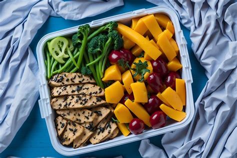 Premium AI Image | A vegan lunchbox with vibrant colors and fresh ...