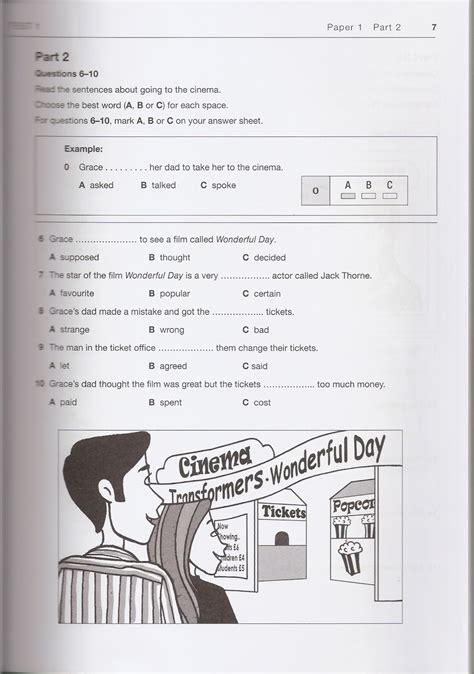 Exámenes de Cambridge : KET (Test 1) Reading and Writing