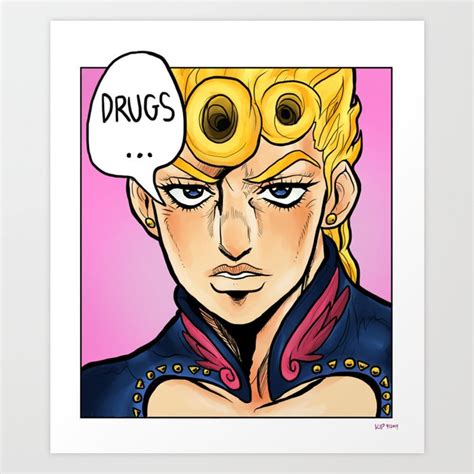 Manga-Inspired Giorno Giovanna Art Print by peachykip | Society6