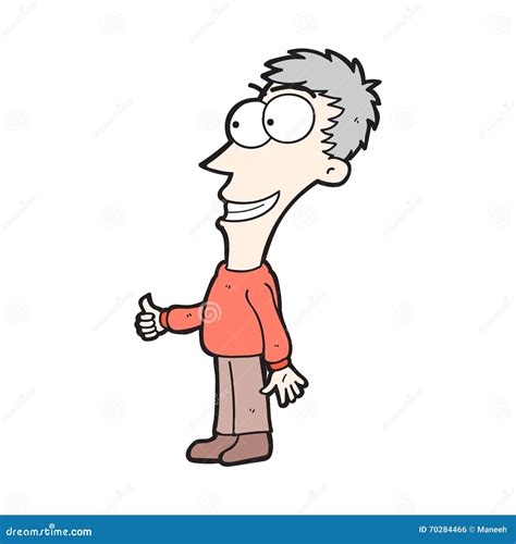 Cartoon Smiling Man Giving Thumbs Up Stock Illustration - Image: 70284466